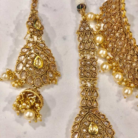 COMPLETE Gold Plated Kundan Bridal Set - Picture 7 of 8